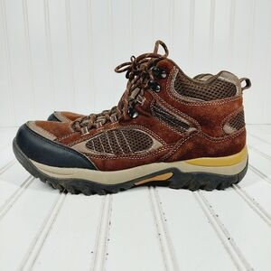 Khombu Brown Leather Lace Up Activewear Hiking Boots A501